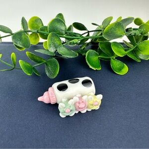 Vintage Cat Figurine with Milk Bottle